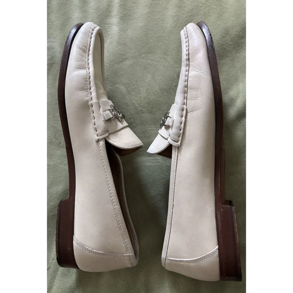 Bruno Magli Men’s Beige Leather Slip-On Loafer Flats Comfort Round Toe 11.5